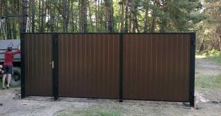 Купить распашные ворота из профнастила Белово, цена от 2710 руб.